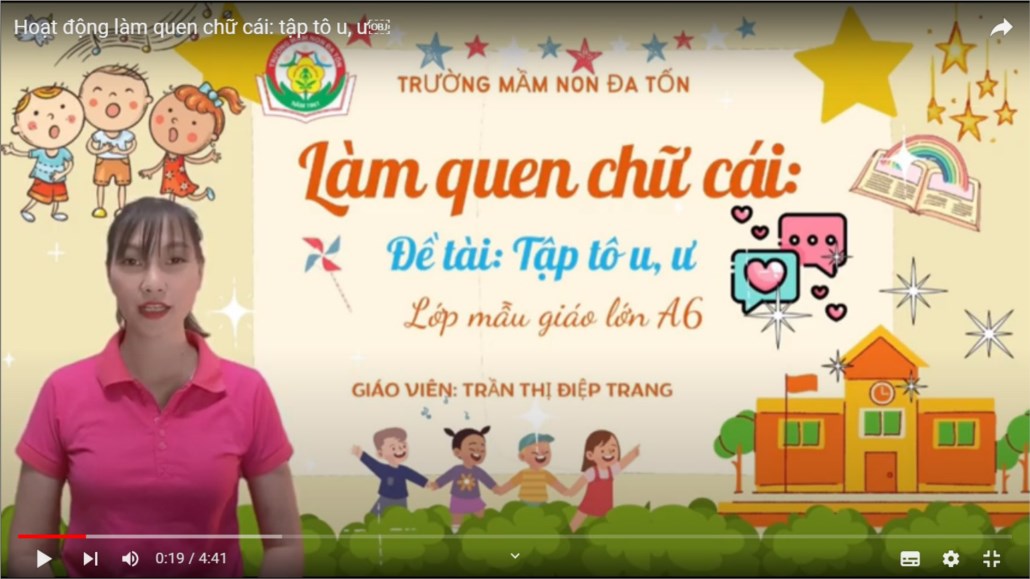 Tập tô chữ u, ư - Giáo viên: Trần Thị Điệp Trang